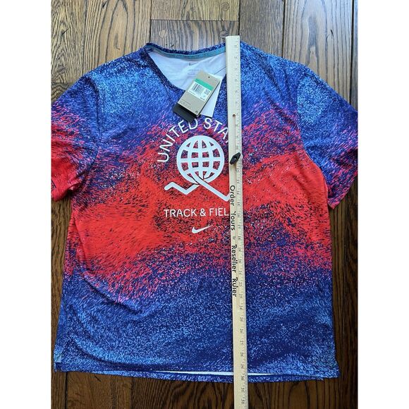 Nike Men’s Dri-FIT USA Miler Printed Running T-Shirt FJ3411-635 Size XL NWT - Picture 4 of 5